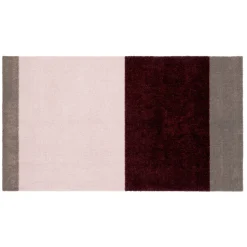 Tica Copenhagen - Smudsmåtte - Stripes Horizon - Bordeaux/Rose/Sand - 67x120 cm