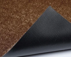 Tica Copenhagen - Smudsmåtte - Stripes Horizon - Cognac/Dark Brown/Black - 90x130 cm