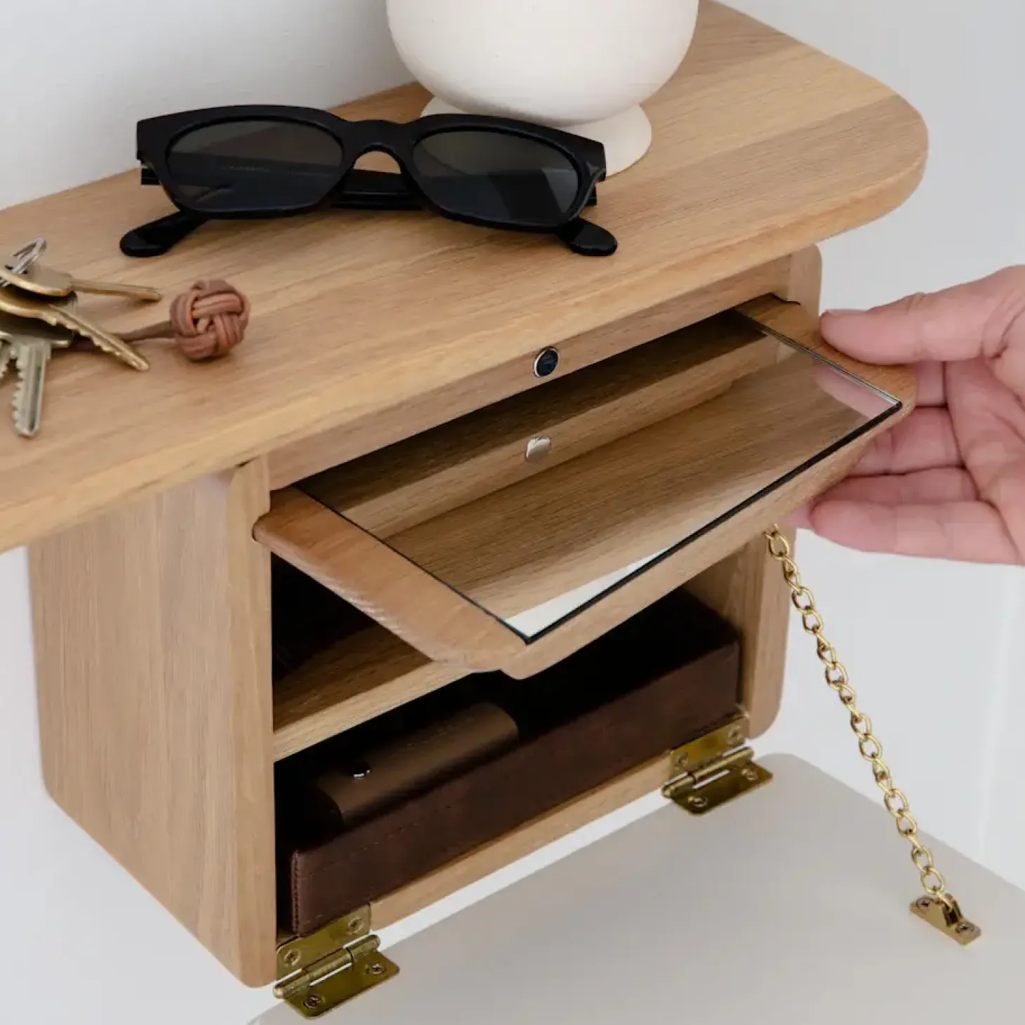 Umage - Entrespejl - One More Look - Hvid og Eg