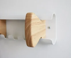 UNILUX - Knagerække m. 3 knager - AURORA - Hvid/Bøg