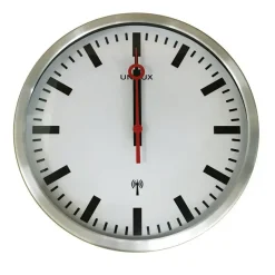 UNILUX - Væg Ur - Stationsur - Metal grå - ø35 cm