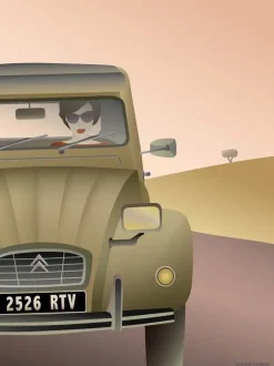 VISSEVASSE - 2CV Citroën plakat - 30x40 cm