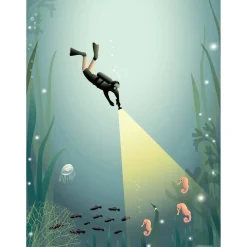 VISSEVASSE - Plakat - The Diver - 30x40 cm